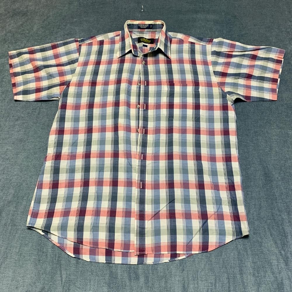 Patrick James Shirt Mens Medium Multicolor Plaid Cotton Chatham Cloth Button Up